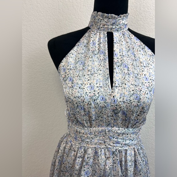 Lulus Always Glittering Ivory Floral Print Mock Sleeveless Mini Dress Size XS - Picture 2 of 9